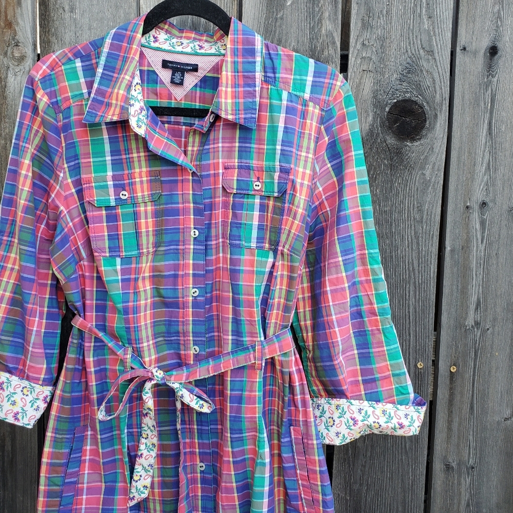 Tommy Hilfiger Rainbow Plaid Dress